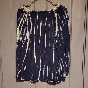 Knox Rose Blue and White Tie-Dye Blouse
